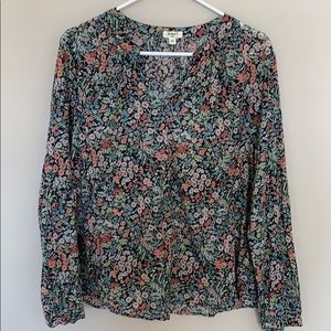 Anthropologie dylan sheer floral blouse